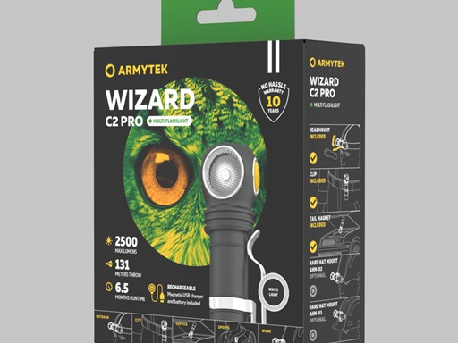 Armytek Wizard C2 Pro, 2500 lumens, portata 131m, ricarica USB 3500 lm, accumulatore incluso 